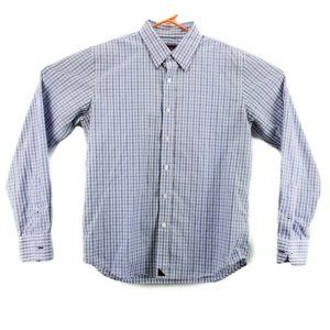 UNTUCKit Mens Slim Fit Blue Plaid Check Button Up